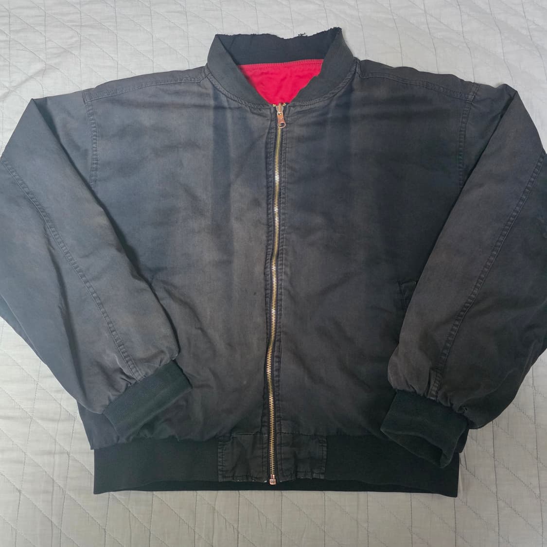 [XL] 90s 빈티지 말보로 리버시블 봄버 자켓 블랙/레드 트래쉬드 상품이미지3