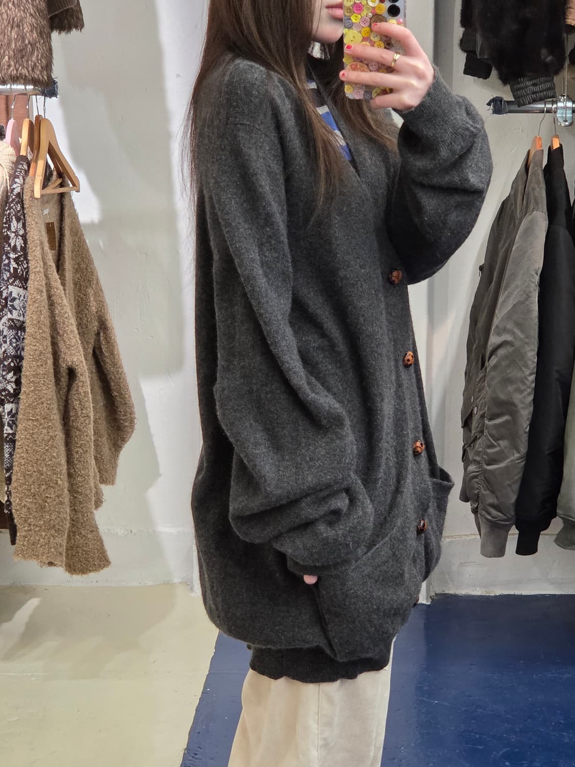 브룩스브라더스 캐시미어 우드버튼 가디건 상품이미지3