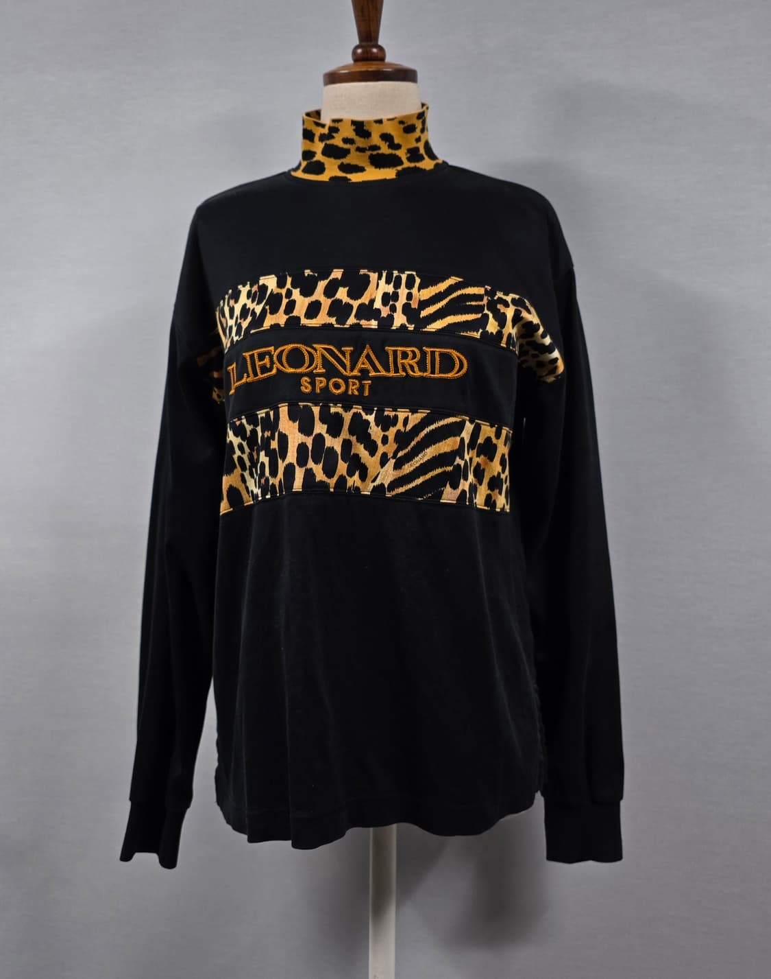 Leonard 레오날드 호피 하이넥 컷소우 롱슬리브 상품이미지4