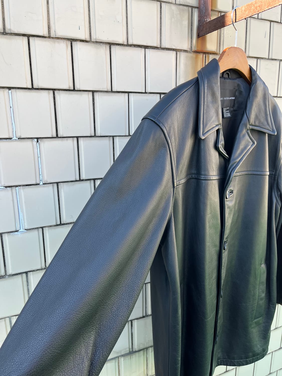 90s SAKS FIFTH AVENUE 리얼레더 카코트 상품이미지3