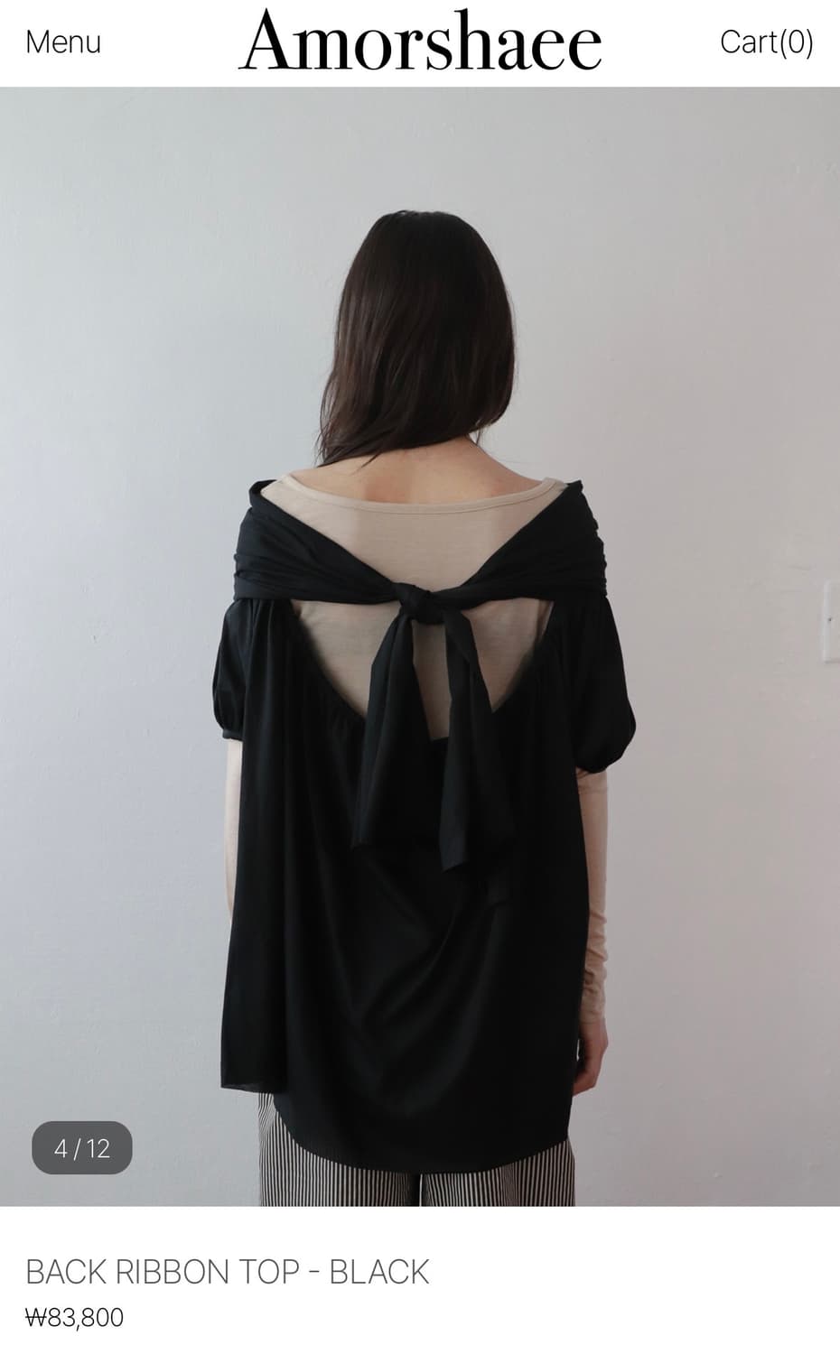 아모르샤이 백리본탑 BACK RIBBON TOP 상품이미지2