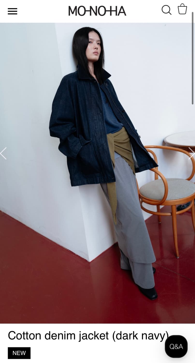 모노하 Monoha Cotton denim jacket (dark nav 상품이미지3