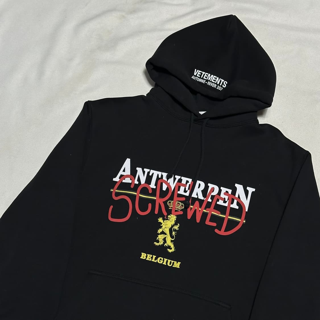 XS 베트멍 앤트워프 로고 블랙 후드티 상품이미지1