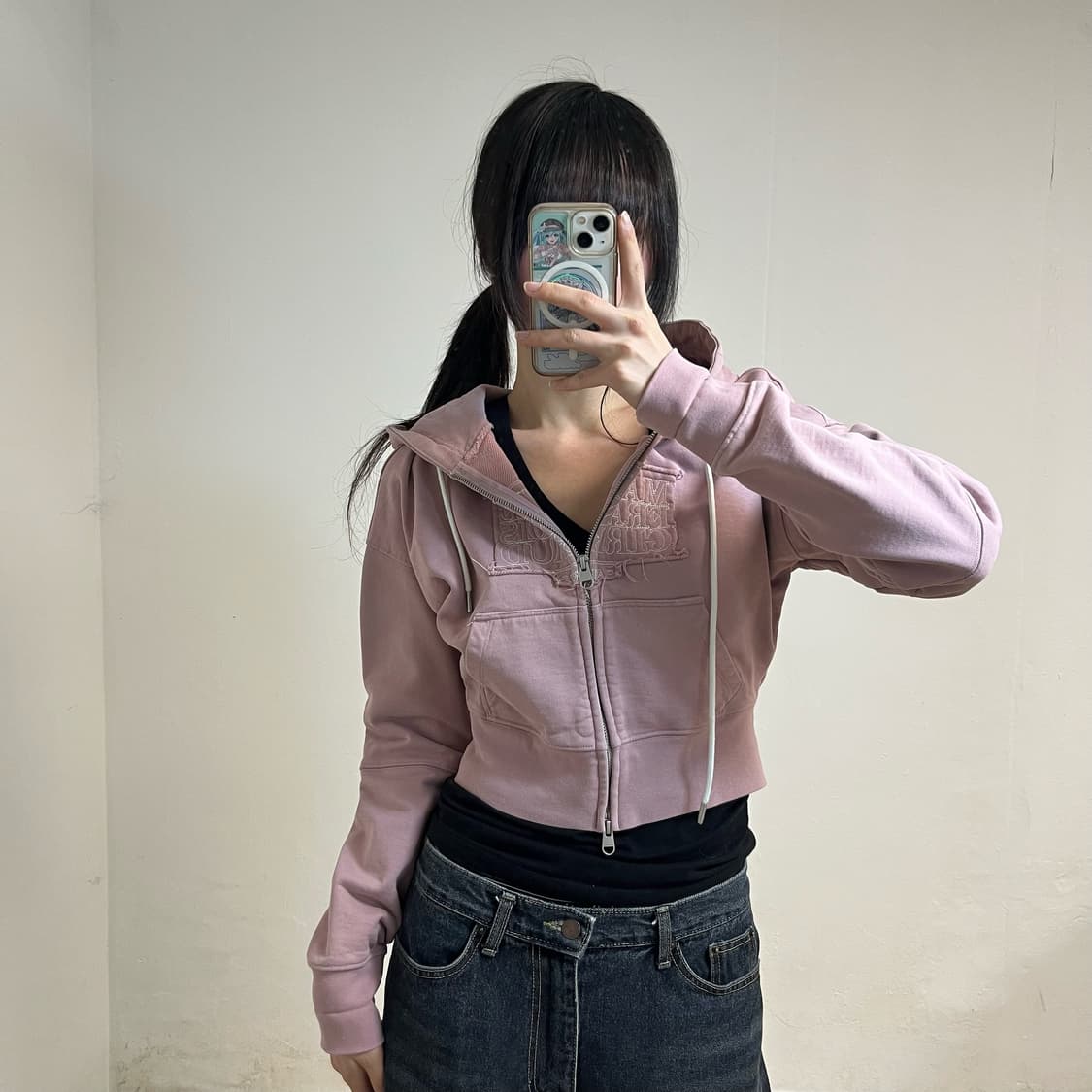 Marithé François Girbaud pink hood zipup 상품이미지1