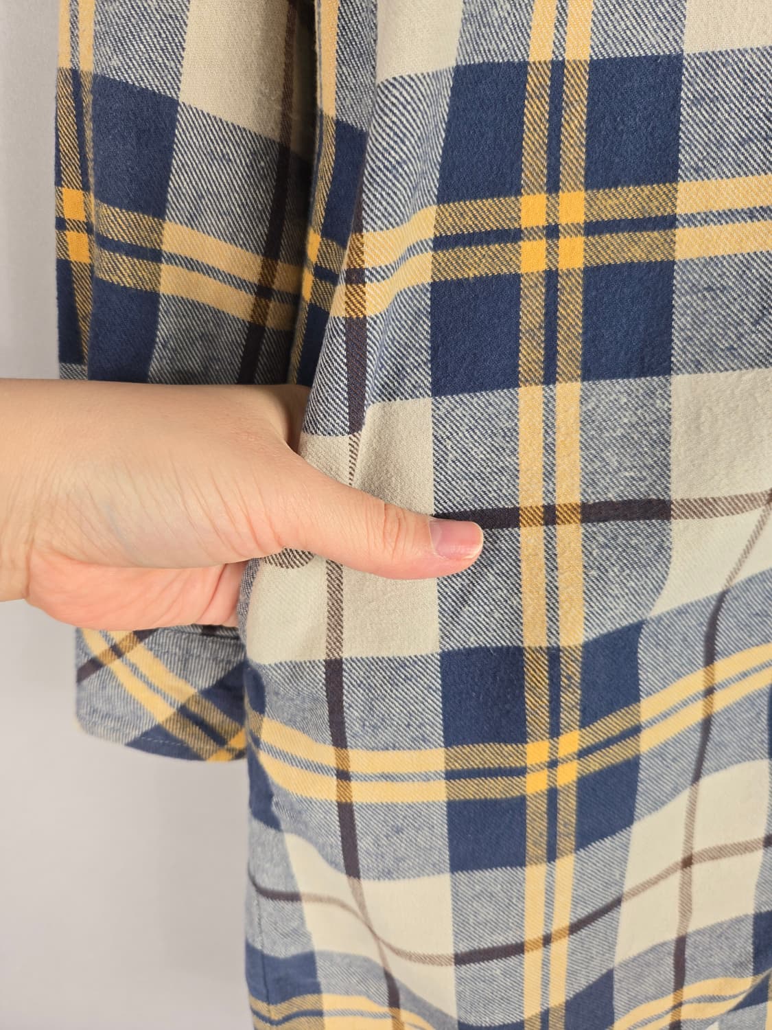 [무료배송]써스데이아일랜드 S 여성 플란넬 롱 체크 셔츠 원피스 상품이미지6