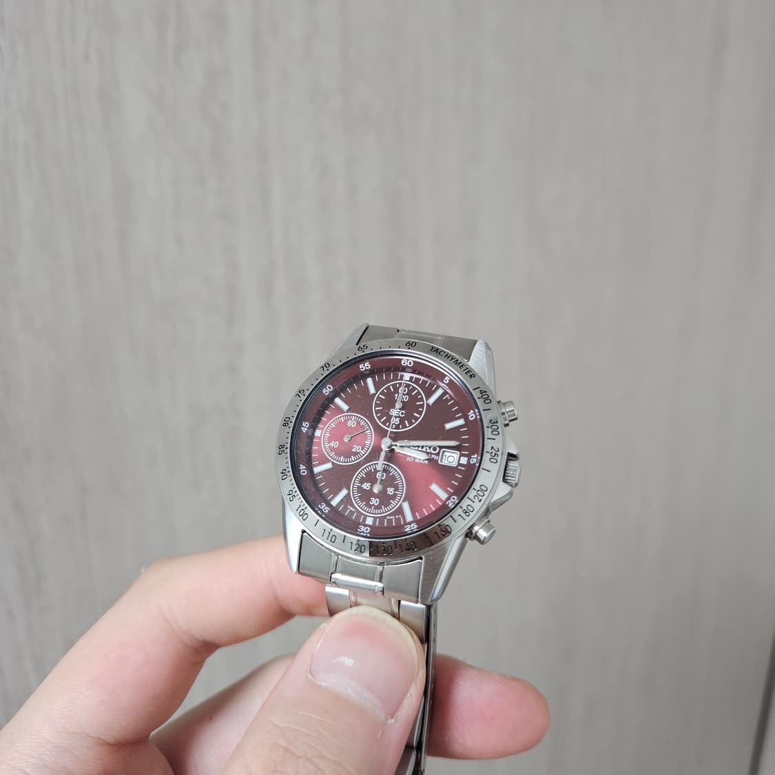 Seiko Chronograph 세이코 크로노그래프 레드와인 색상 상품이미지9