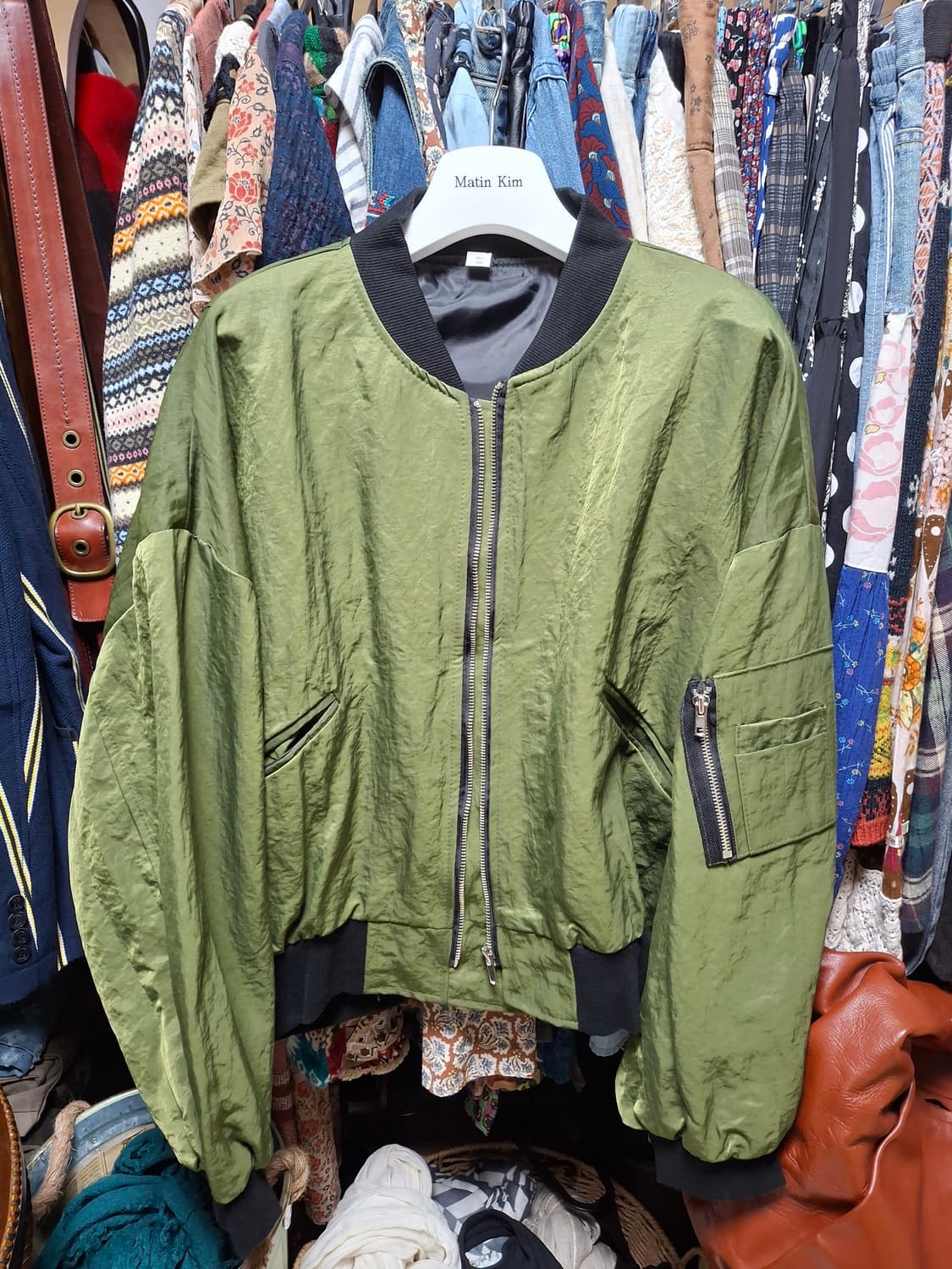 (마지막특가) 카키 봄버 자켓 점퍼 F 상품이미지1