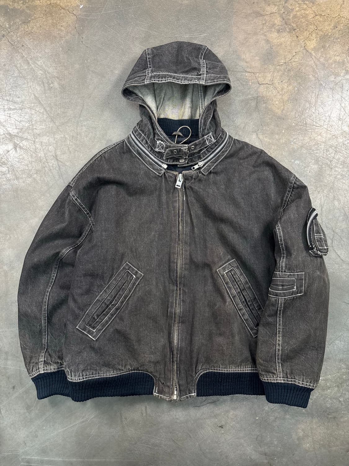 빈티지 데님 암포켓 퀼팅 자켓 상품이미지1