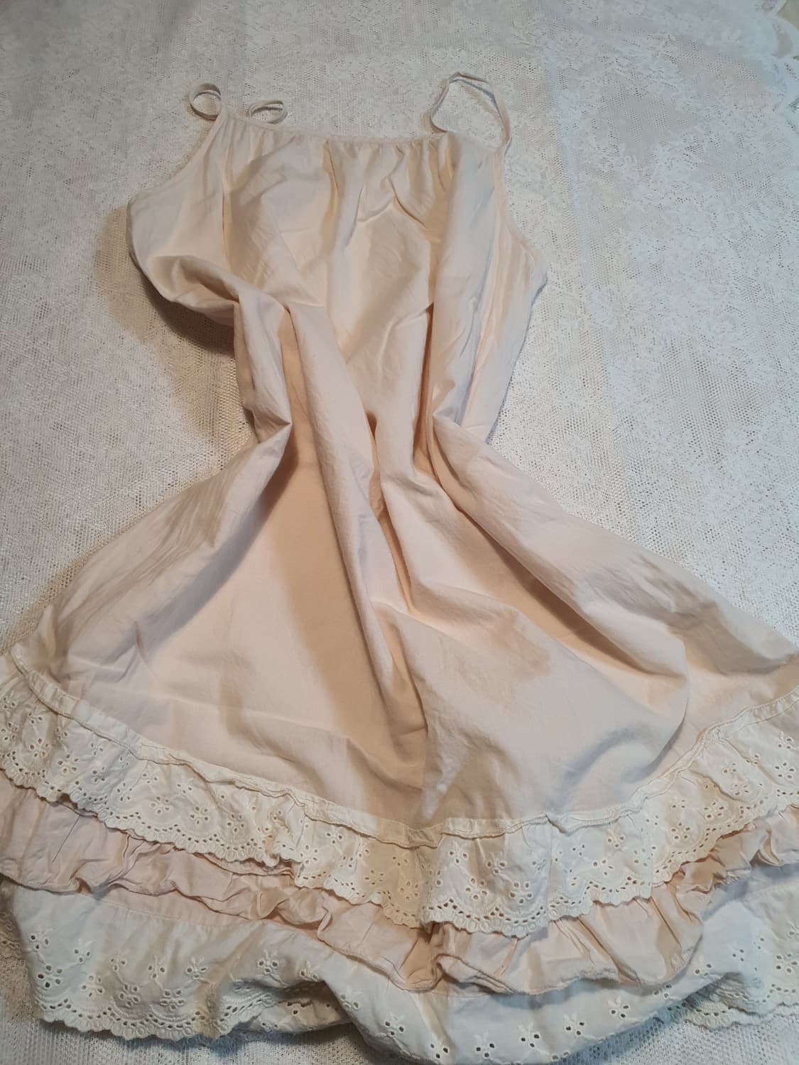 [모리걸] 레이스 롱 슬립 원피스 아이보리 상품이미지7