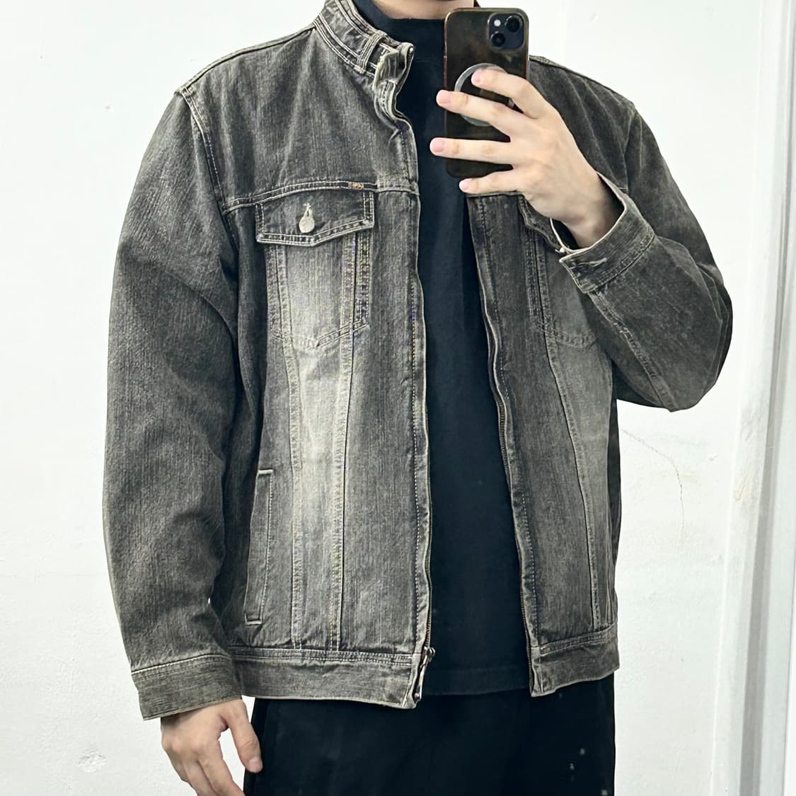 Lee 흑청 데님 바이커 자켓 상품이미지3