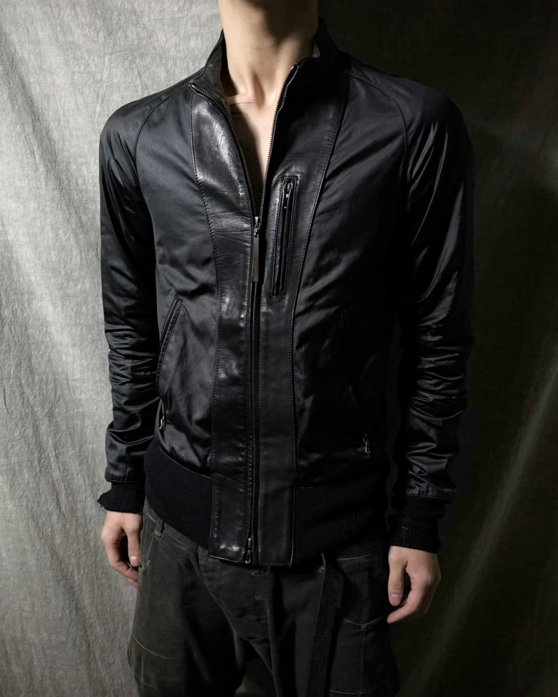The Viridi Anne Leather Docking Jacket  상품이미지1