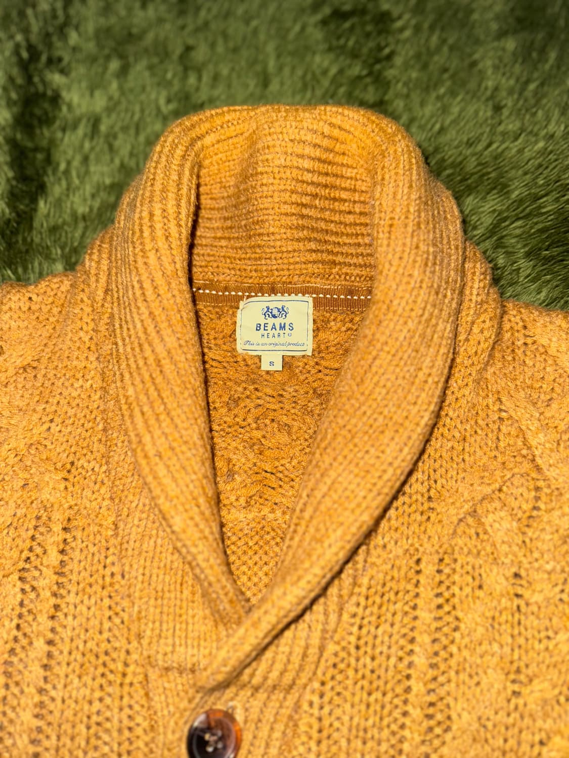 [S] BEAMS HEART 빔즈 하트 숄칼라 케이블 니트 가디건 상품이미지3