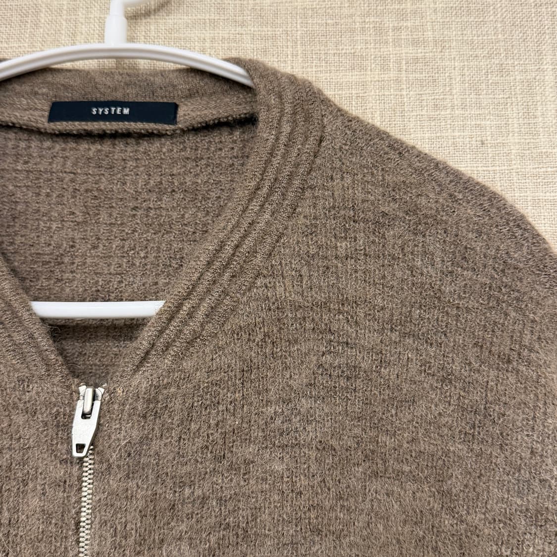 SYSTEM 시스템 알파카 울 혼방 투웨이 롱 집업 가디건 F브라운(w) 상품이미지3