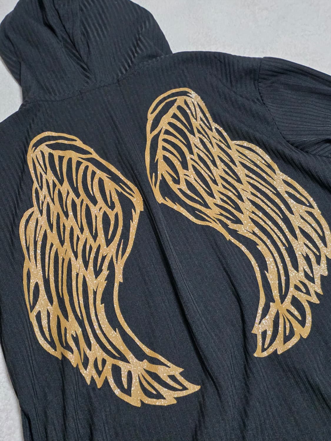 일본빈티지 금장날개 펑크 후드 집업 투웨이 y2k 오네갸루 상품이미지2