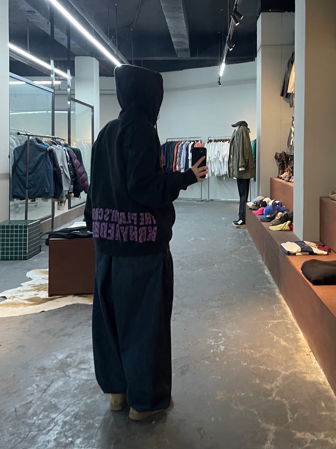 빈티지 퍼플로고 블랙 후드집업 H1739 상품이미지1