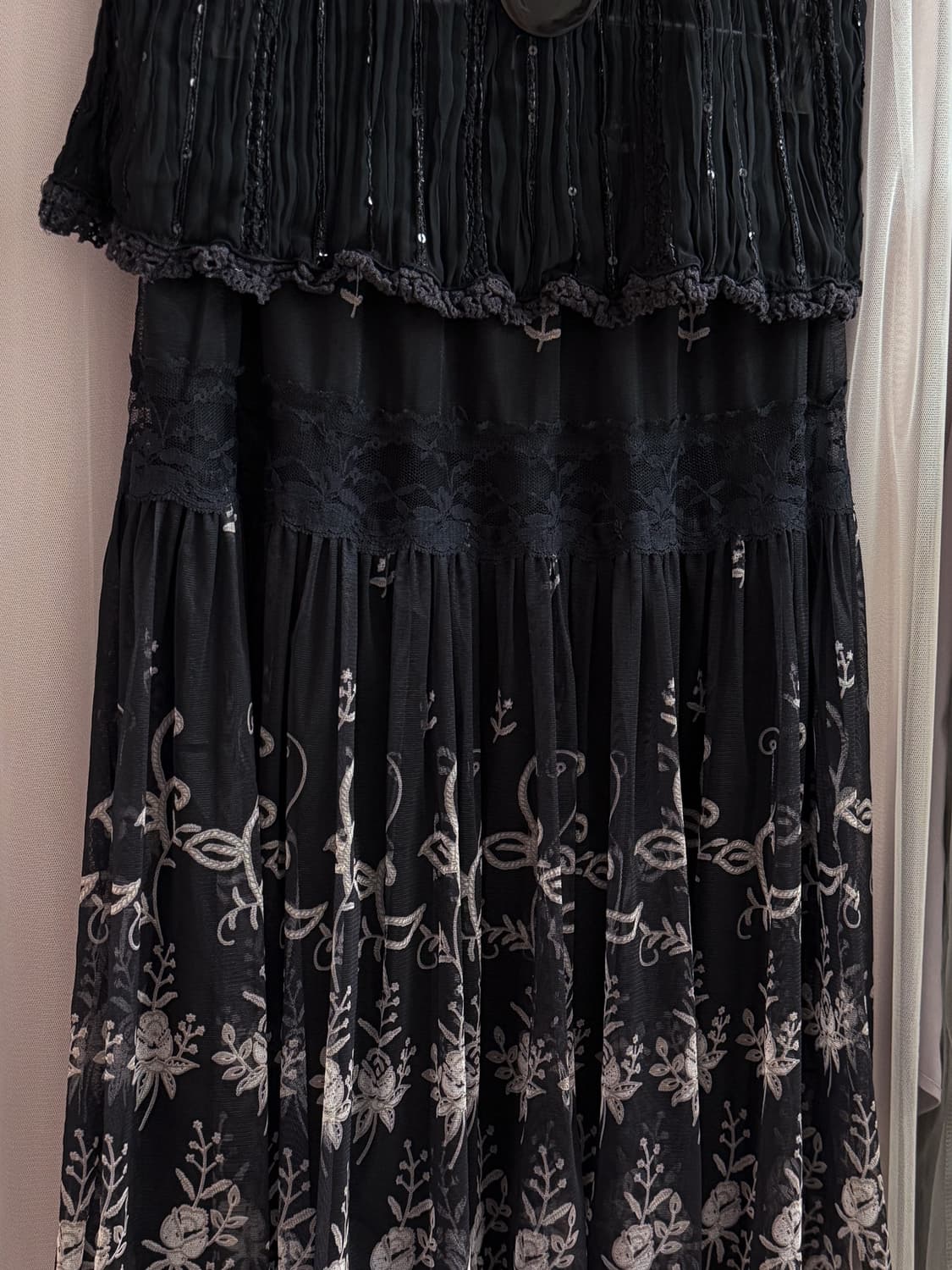 Floral Embroidered Lace Skirt 0197 상품이미지1