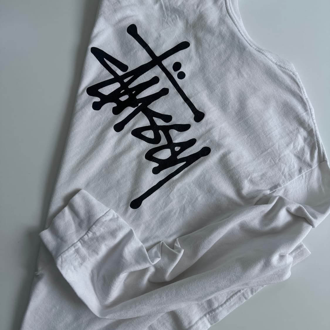 Stussy 스투시 화이트 스탁 롱 슬리브 상품이미지1