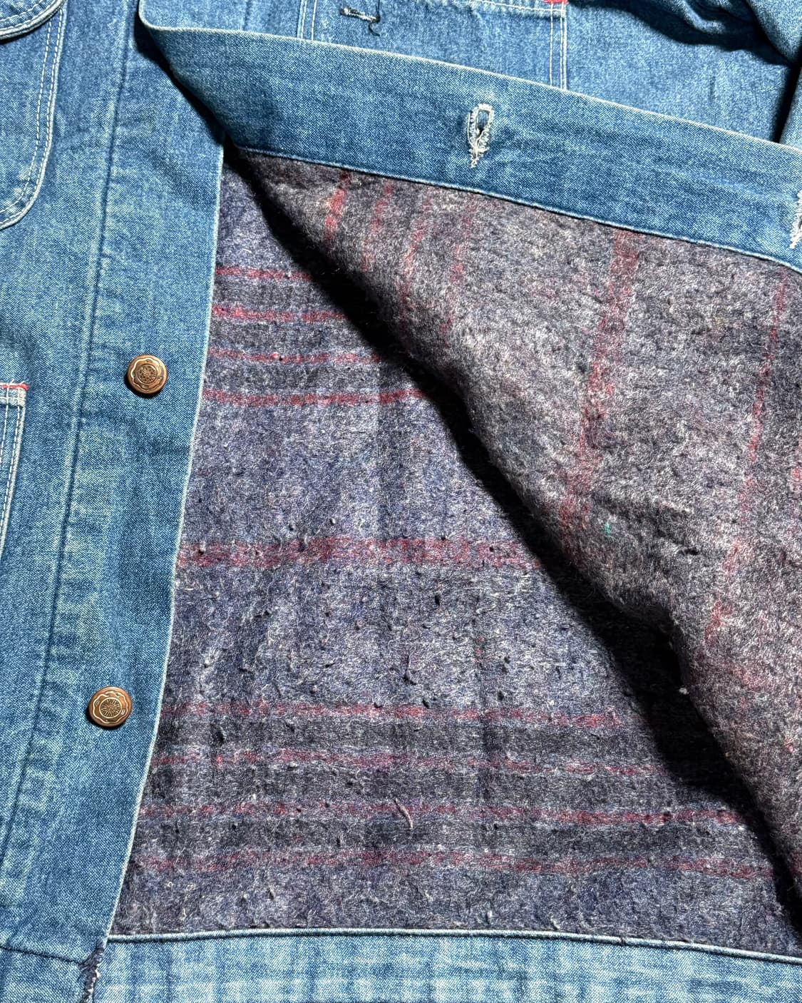 70-80‘s 빅밴 by 랭글러 블랑캣 라인드 데님 초어 자켓 44 상품이미지4