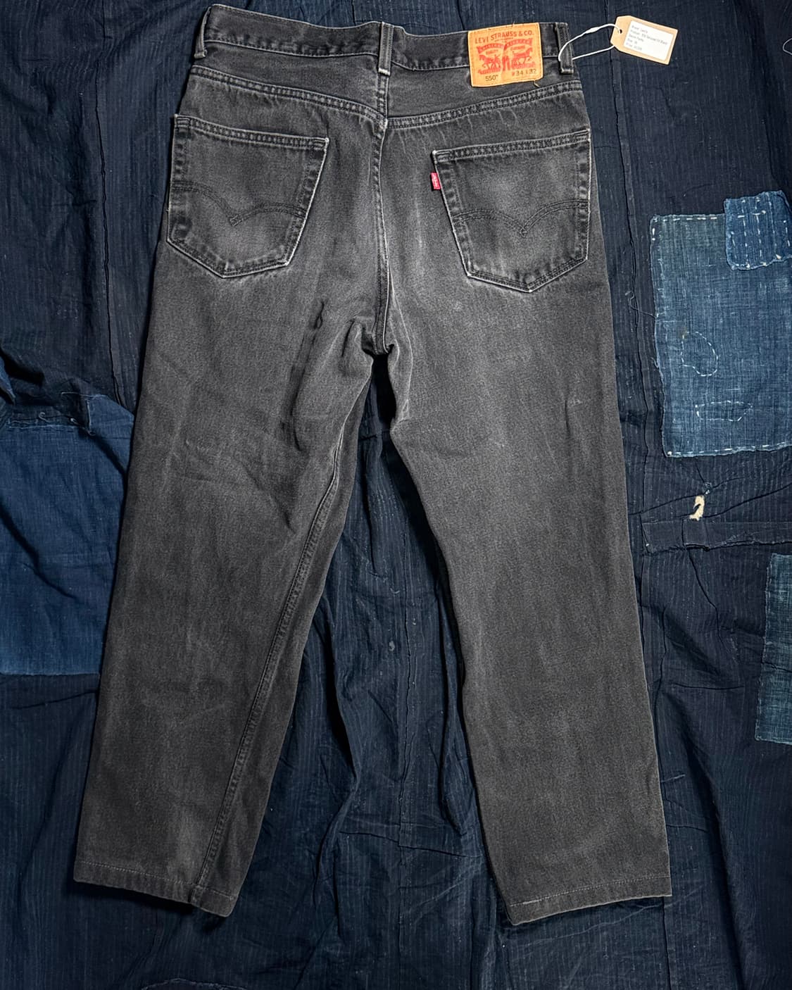 리바이스 550 릴렉스핏 블랙 데님 팬츠 34 상품이미지6