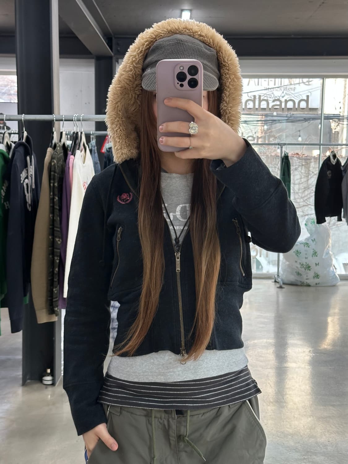 히스테릭글래머 히스걸 투웨이 퍼 후드집업 상품이미지5