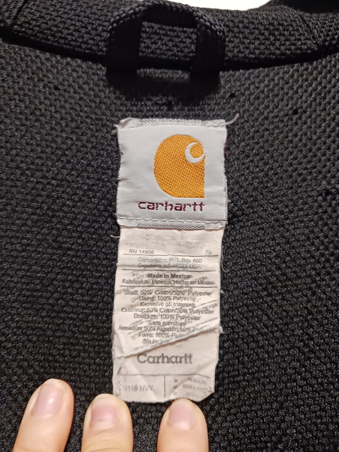 칼하트 오버핏 네이비 후드집업 상품이미지2