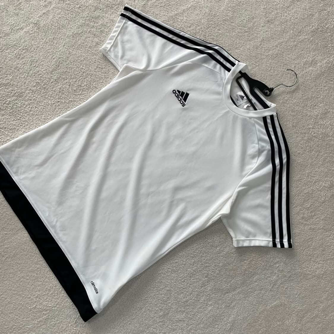 L 아디다스 화이트 흰검 기능성 반팔티 100 상품이미지3