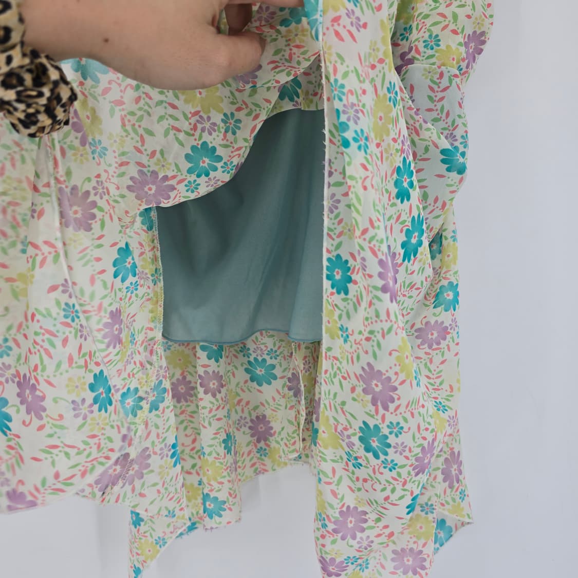 일본 빈티지 플라워 리본 페프 블라우스 (감성룩) 상품이미지4