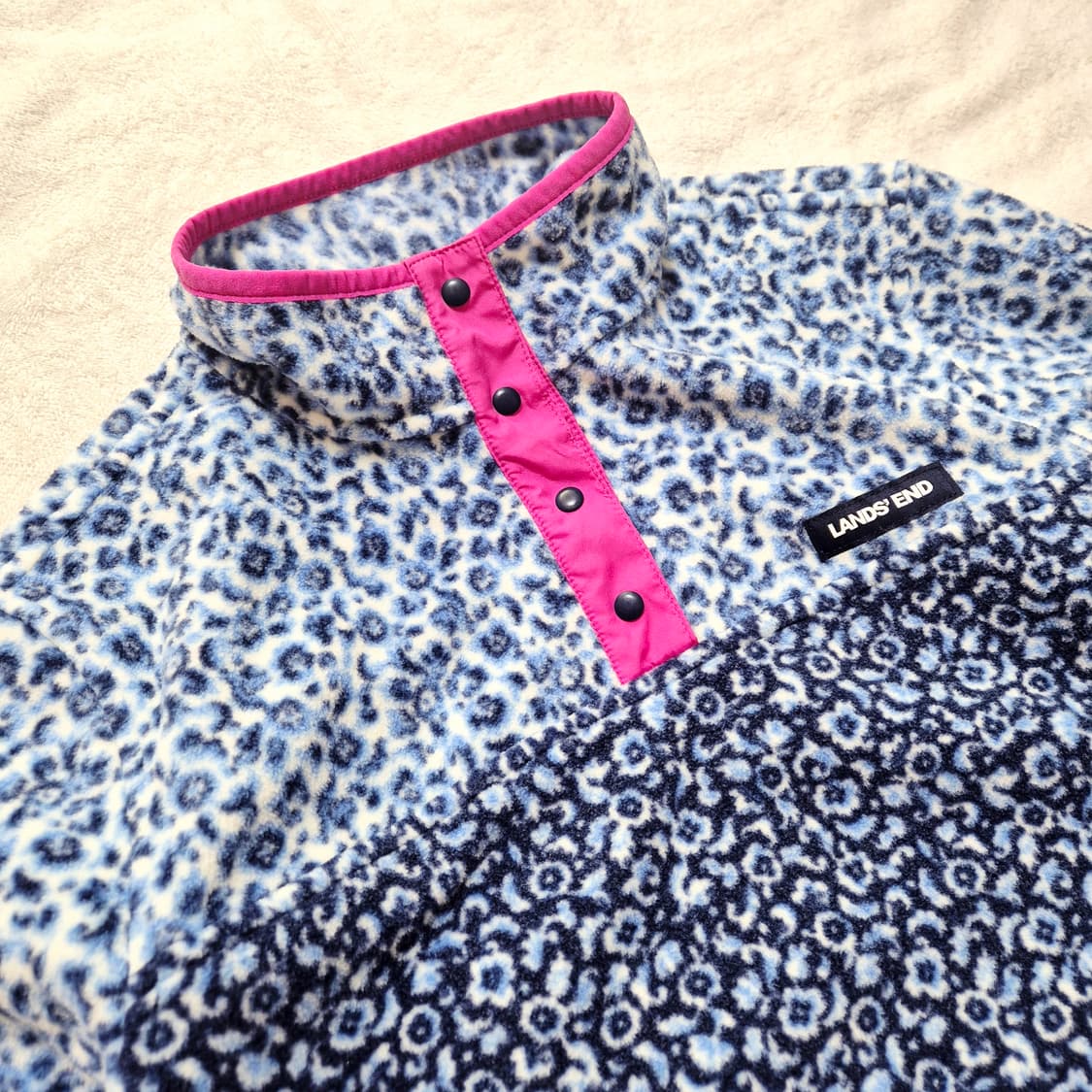 일본 LAND'S END 랜즈앤드 플리스 스냅티 풀오버 여성 L 상품이미지2