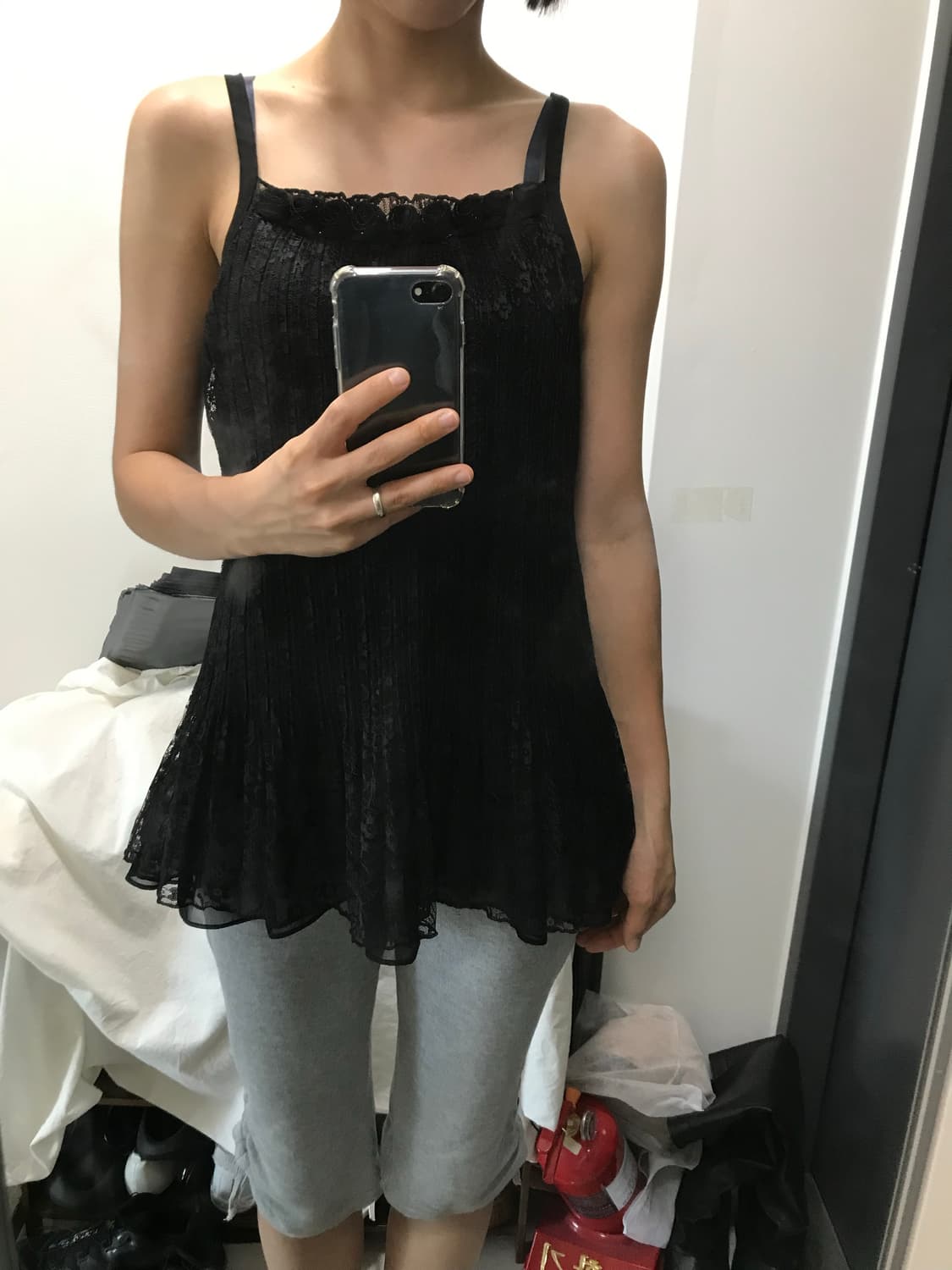 빈티지 코사지패치 레이어드 나시 상품이미지1