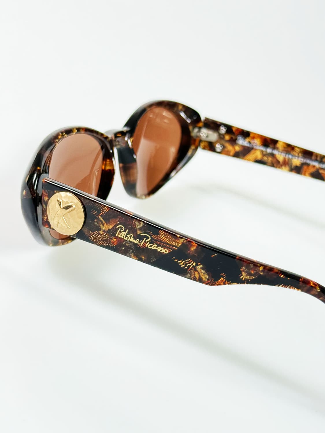 90s Paloma Picasso 패턴 오벌 프레임 빈티지 틴트 선글라스 상품이미지4