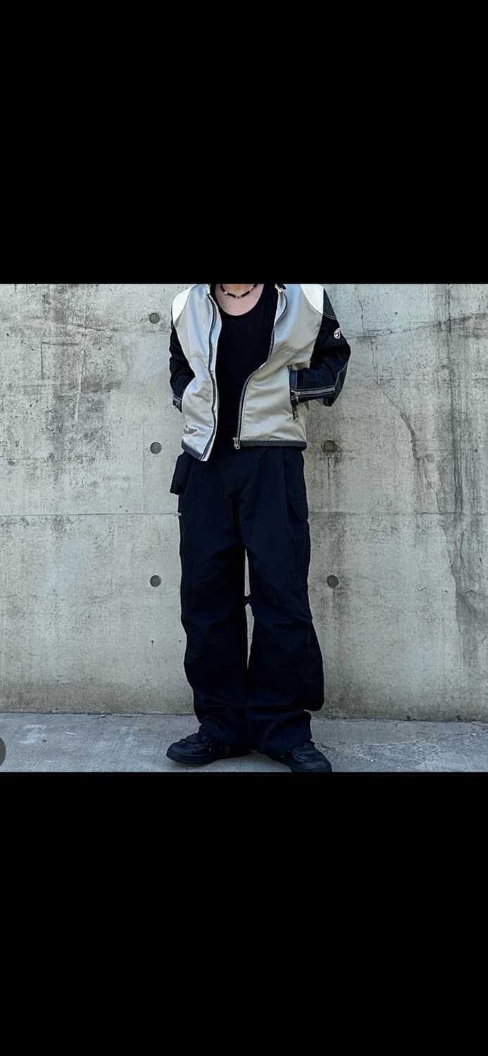 디젤 J-크리에이터 컬러블록 나일론 바이커 자켓 블랙 그레이 48 상품이미지5