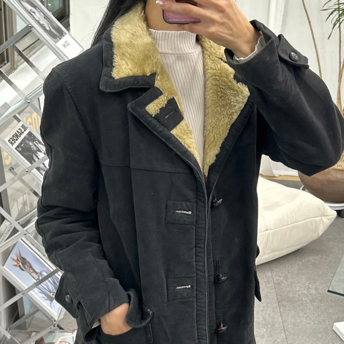 블랙 보아안감 코트 워크자켓 상품이미지4