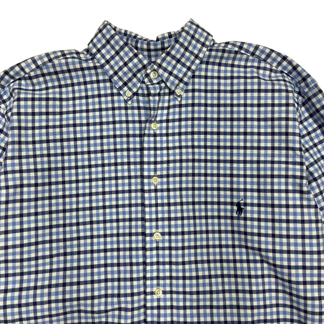 폴로 랄프로렌 네이비포니 고방체크 셔츠 L 상품이미지4