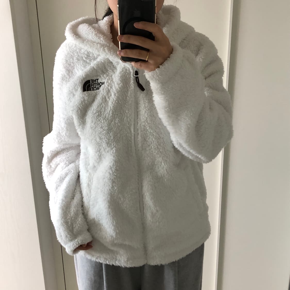 노스페이스 브라운 로고 후리스 상품이미지1