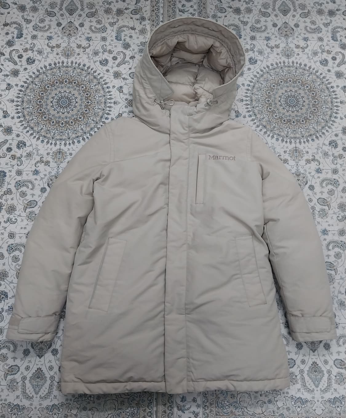 마모트 아이보리 여성 패딩 90 (후드털분실) (66반까지) 상품이미지1