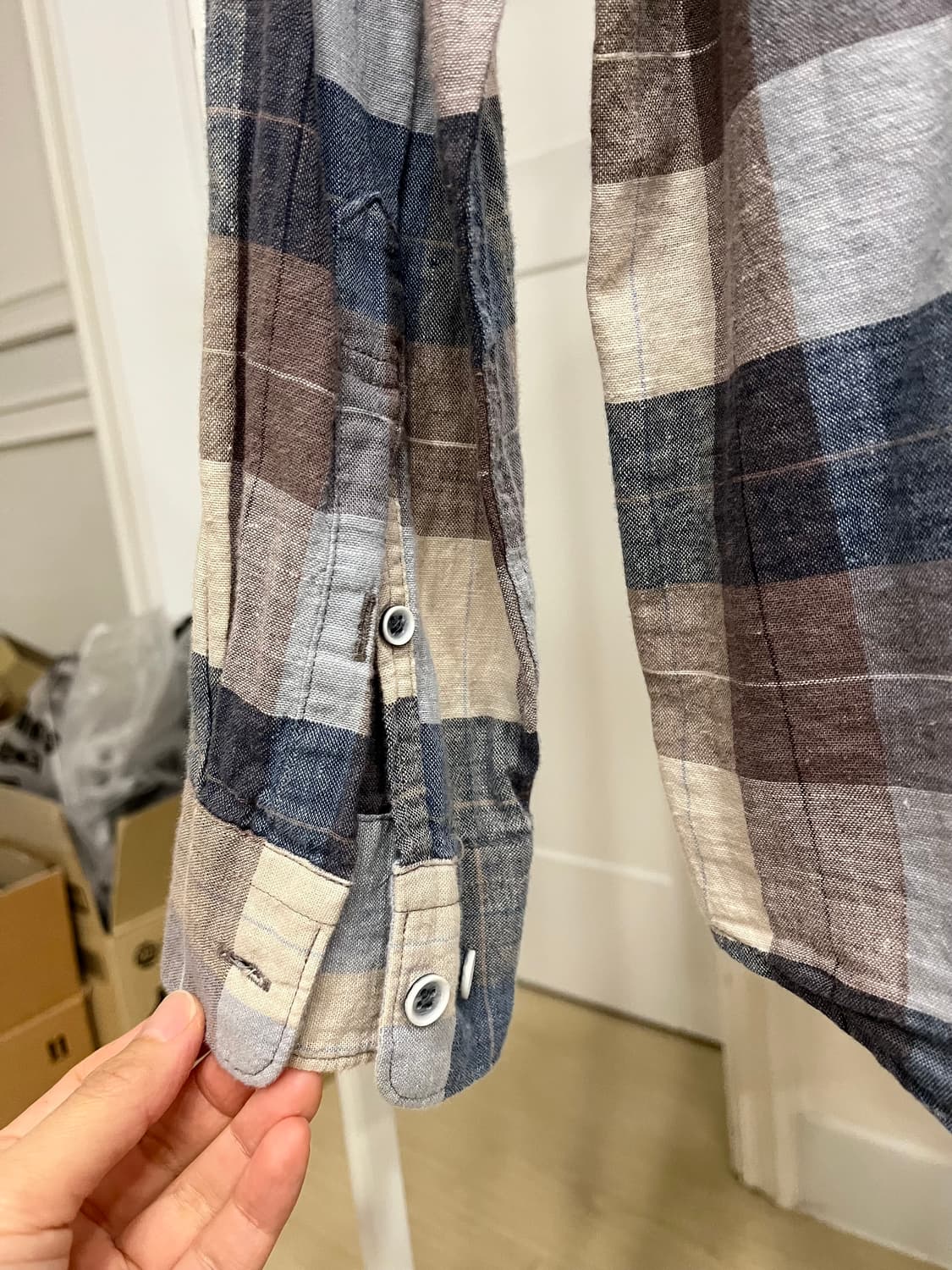 프로젝트엠 린넨 체크 남방 상품이미지6