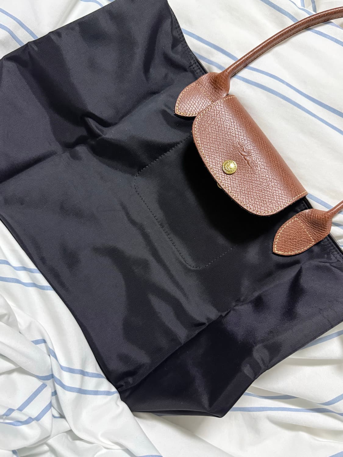 롱샴 르 플리아쥬 오리지널 M 숄더백 블랙 상품이미지2