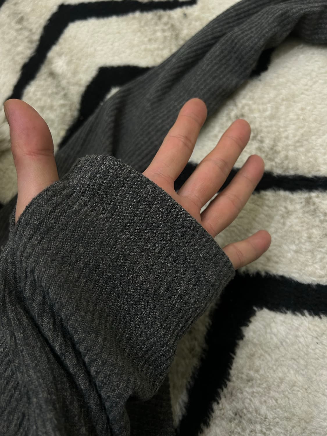 [XL]노매뉴얼 헨리넥 니트 롱슬리브/차콜 상품이미지6