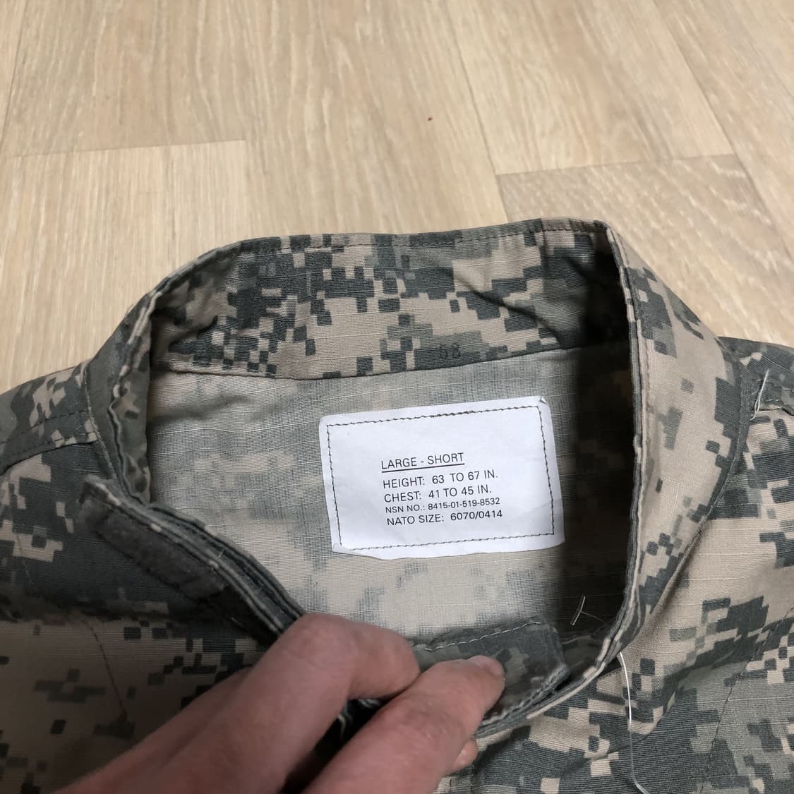 (L-S) 새상품 미군 US ARMY ACU 디지털 카모 컴뱃 자켓  상품이미지3