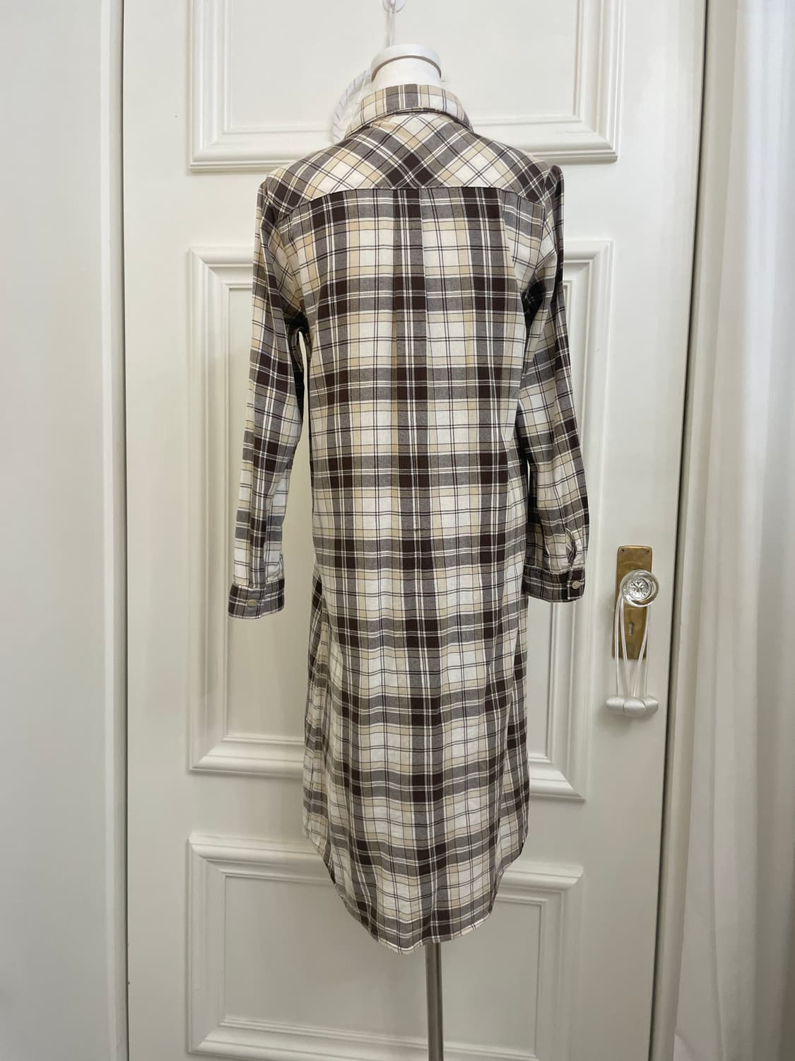 ivory brown check shirt opc(size-M) 상품이미지3