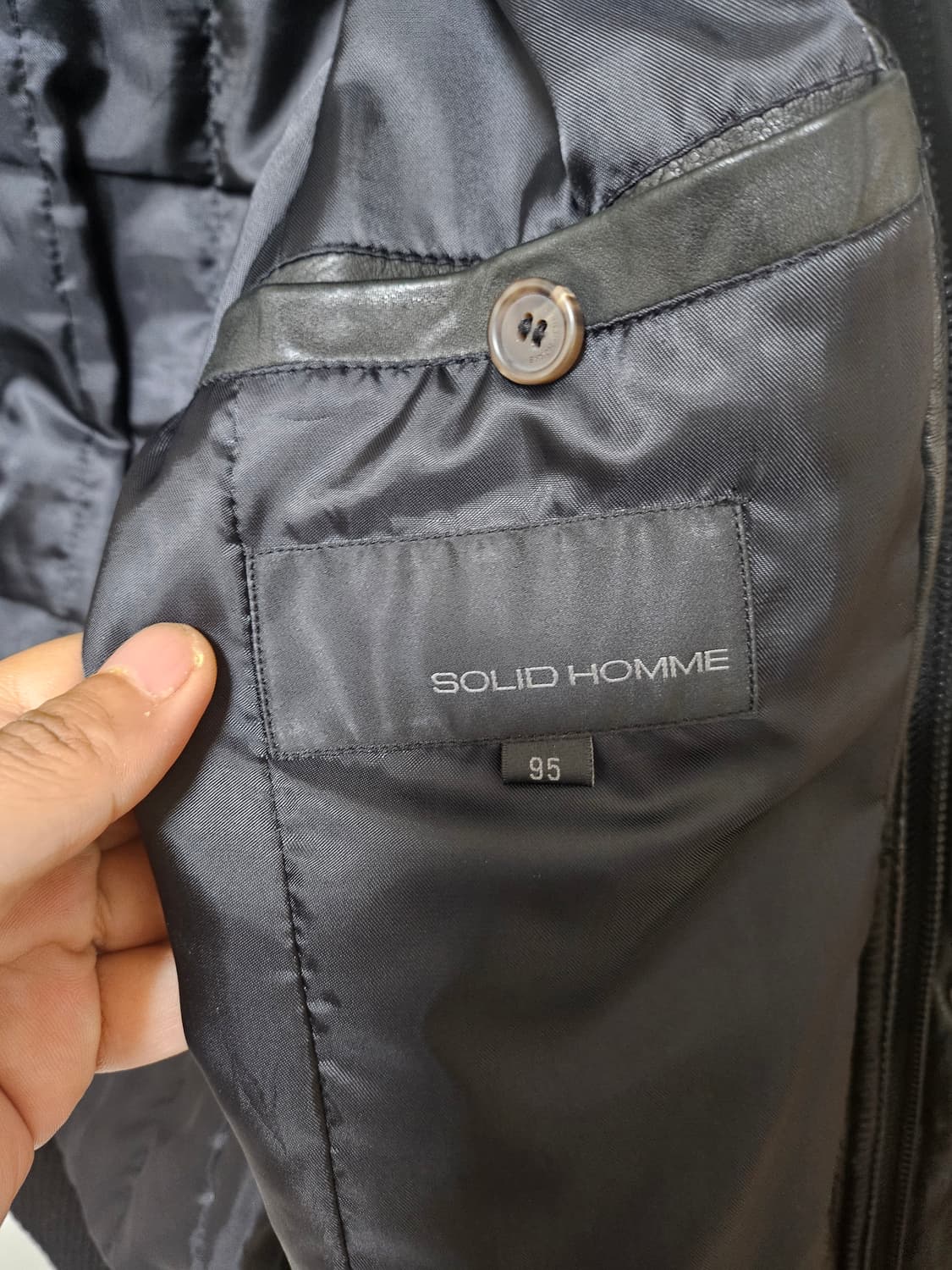 솔리드 옴므 가죽 자켓  블랙 95 상품이미지3