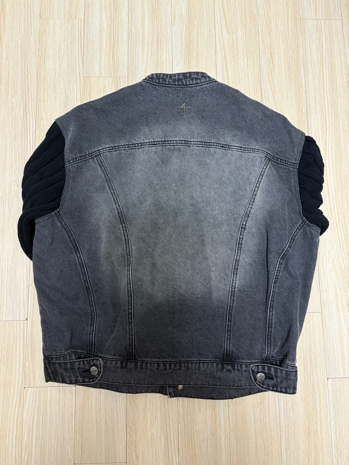 낫포너드 Knit Sleeve Denim Jacket - Black XL 상품이미지4