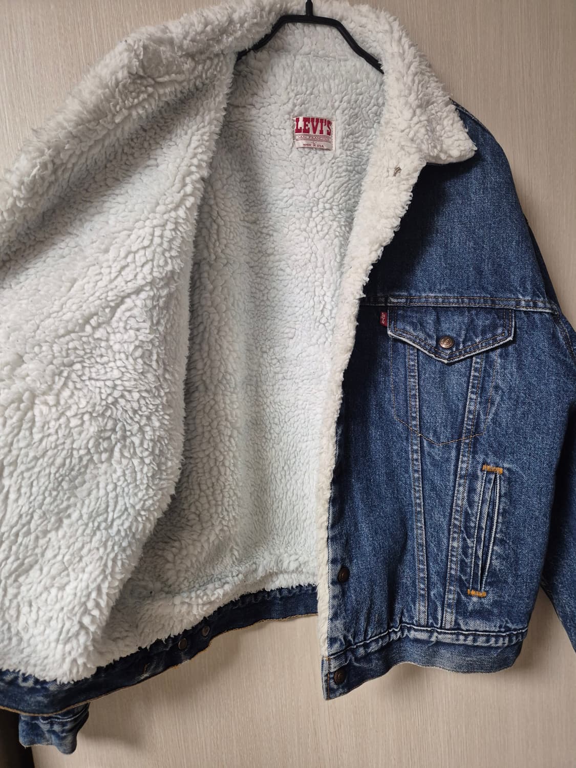 LEVI's 리바이스 USA 빈티지 데님 쉐르파 자켓 라지 상품이미지4