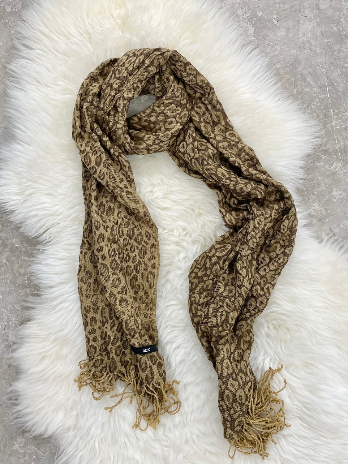 갸루 레오파드 수술 머플러 상품이미지3