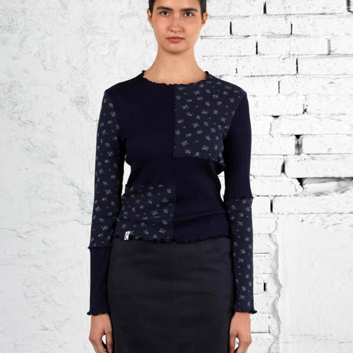 뮤제드(MUSED) 패치웍 저지탑 55-66 새상품 상품이미지1