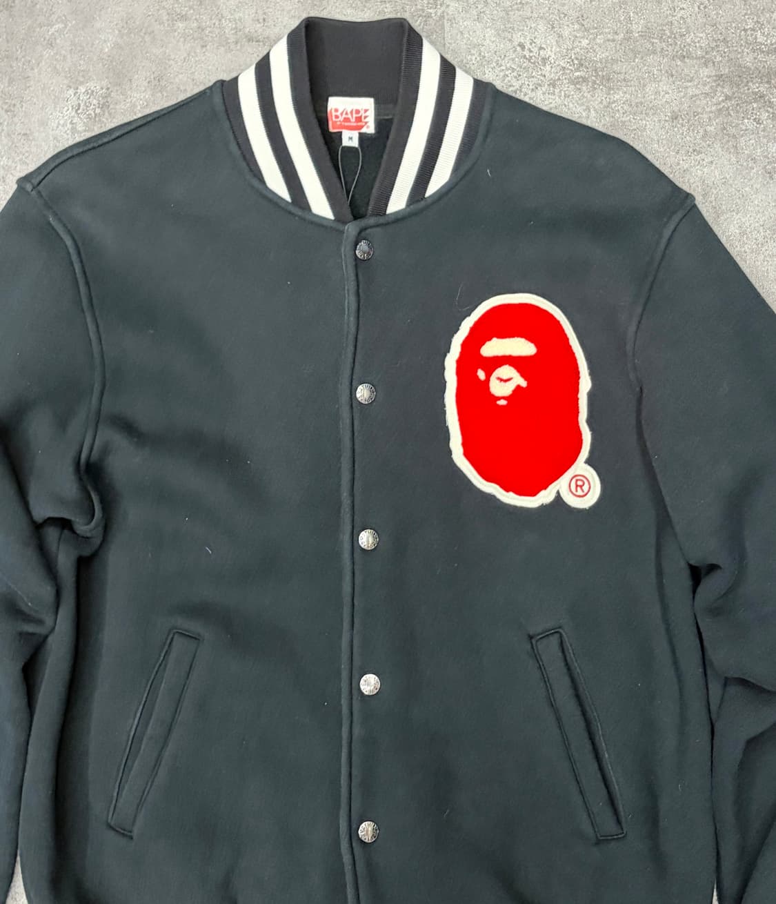 00s 베이프 A BATHING APE Nigo era 블랙 바시티 자켓 상품이미지4