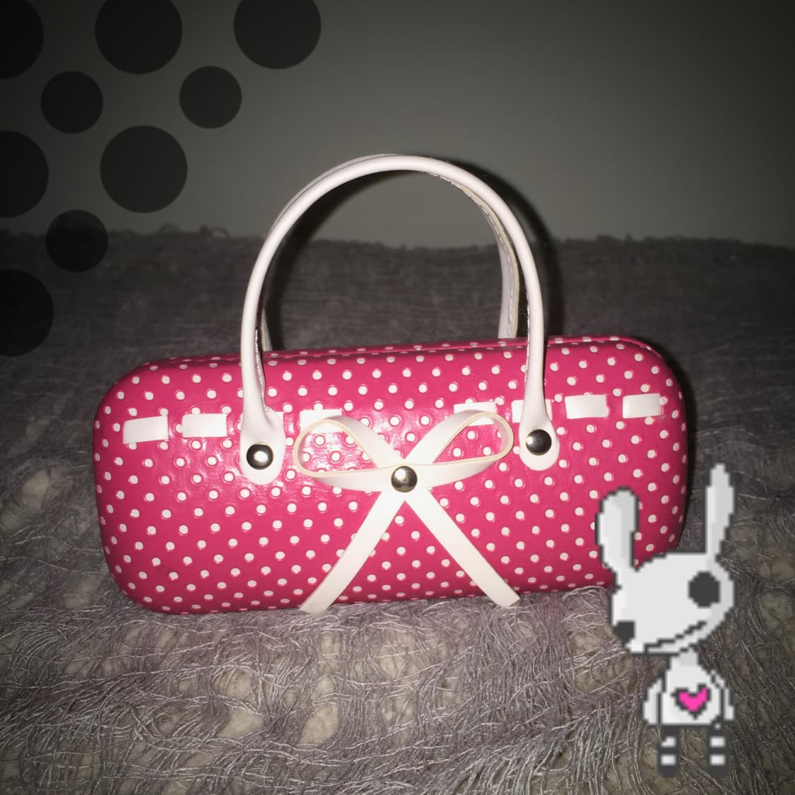 Vtg pink dot glasses case bag 상품이미지1