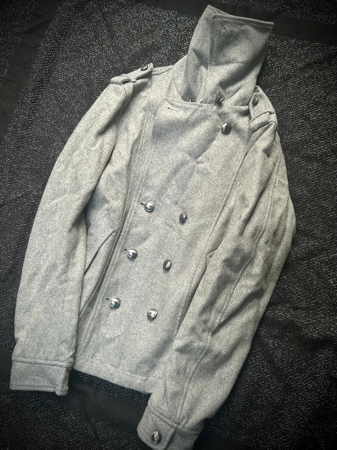 *Rare* 2000s Hide aways 그레이 더블버튼 피코트 자켓 상품이미지2