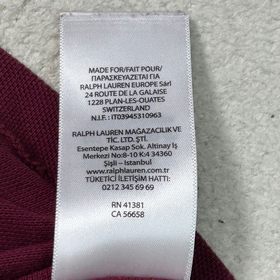 RALPH LAUREN 베어 반팔 카라티 버건디 L 상품이미지8