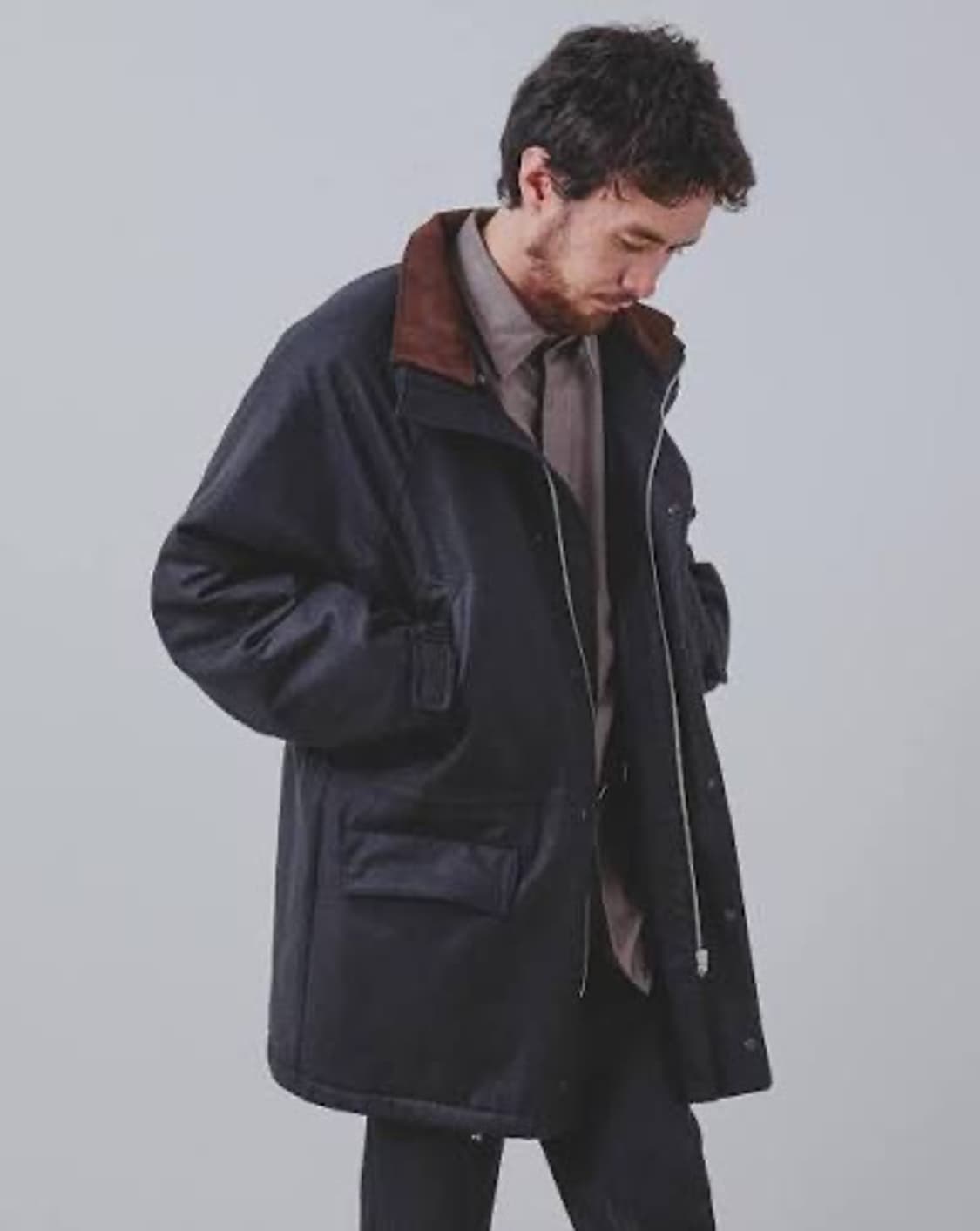 [3] 오라리 울 풀링 플란넬 패디드 오버 블루종 상품이미지4